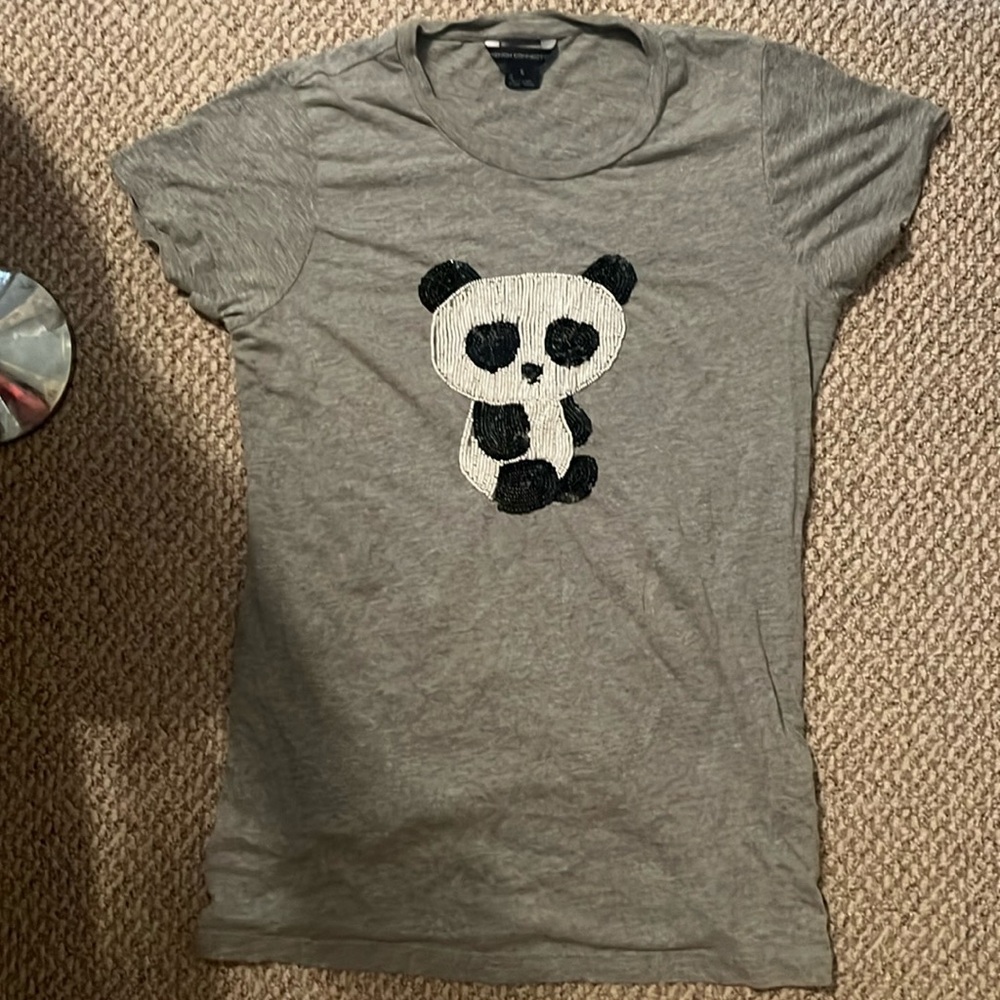 French Connection beaded panda t-shirt.